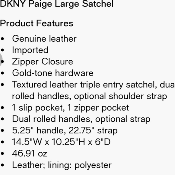 DKNY Paige Lg. Satchel/crossbody - Picture 2 of 2